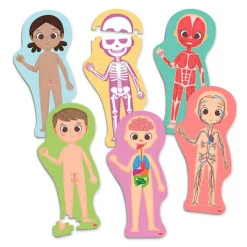 Set de 6 maxi puzles siluetas Descubre e identifica el cuerpo humano - Akros