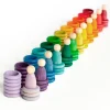 Set de muñecos Nins®, anillas y monedas de madera colores arcoíris y pastel - Grapat