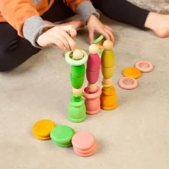 Set de muñecos Nins®, Magos, anillas y monedas de madera Aguamarina Primavera - Grapat