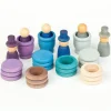 Set de muñecos Nins®, Magos, anillas y monedas de madera Aguamarina Invierno - Grapat