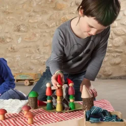 Set de muñecos Nins®, Magos, setas, saquitos y formas de madera - Grapat