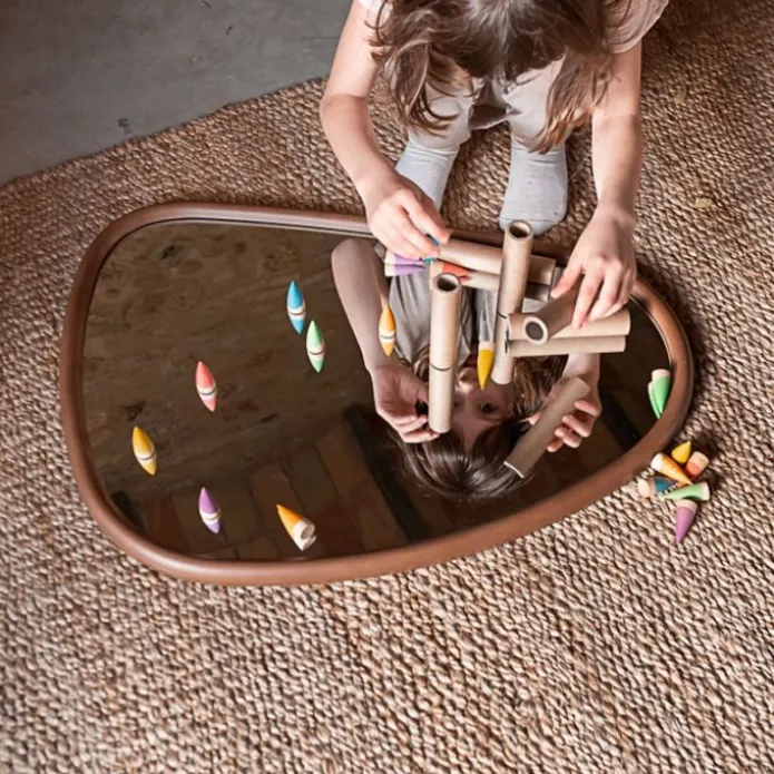 Set de 6 muñecos palos bebés de madera y 6 tubos de cartón - Grapat