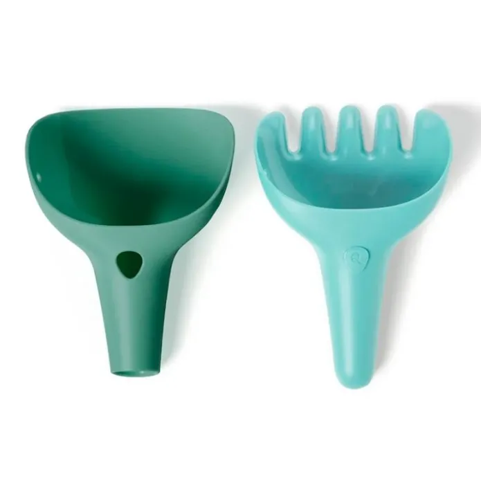 Set de pala y rastrillo para arena Raki verde y azul - Quut