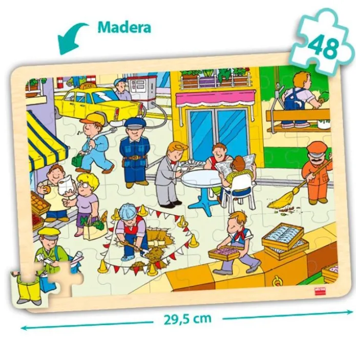 Set de 4 puzles de madera: Lugares - Akros