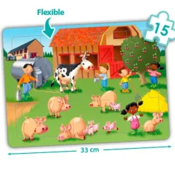 Set de 4 puzles flexibles cooperativos: La granja - Akros