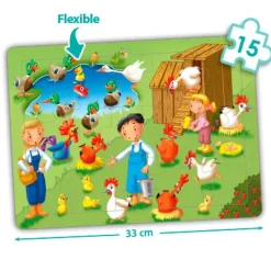 Set de 4 puzles flexibles cooperativos: La granja - Akros