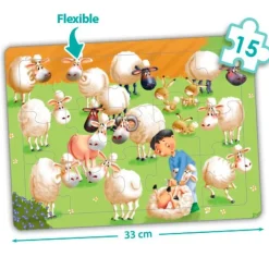 Set de 4 puzles flexibles cooperativos: La granja - Akros
