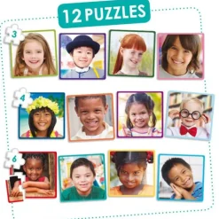 Set de 12 puzles: niños felices del mundo - Akros