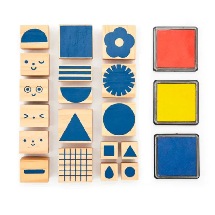 Set de 18 sellos y 3 tintas - Kidoki Kikkerland