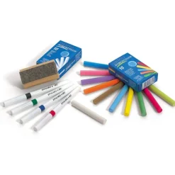 Set de tizas, rotuladores y borrador para pizarras - Jeujura