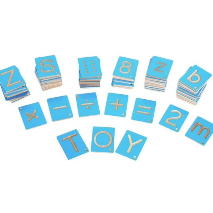 Set letras alfabeto, números y símbolos con hendidura - Montessori