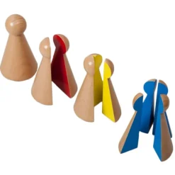 Set 4 mini bolos de madera fracciones - Montessori