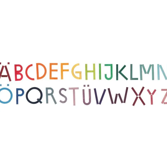 Set 77 piezas letras abecedario de madera magnéticas - Grimm's