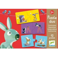 Set 12 puzles Dúo Opuestos 24 piezas - Djeco