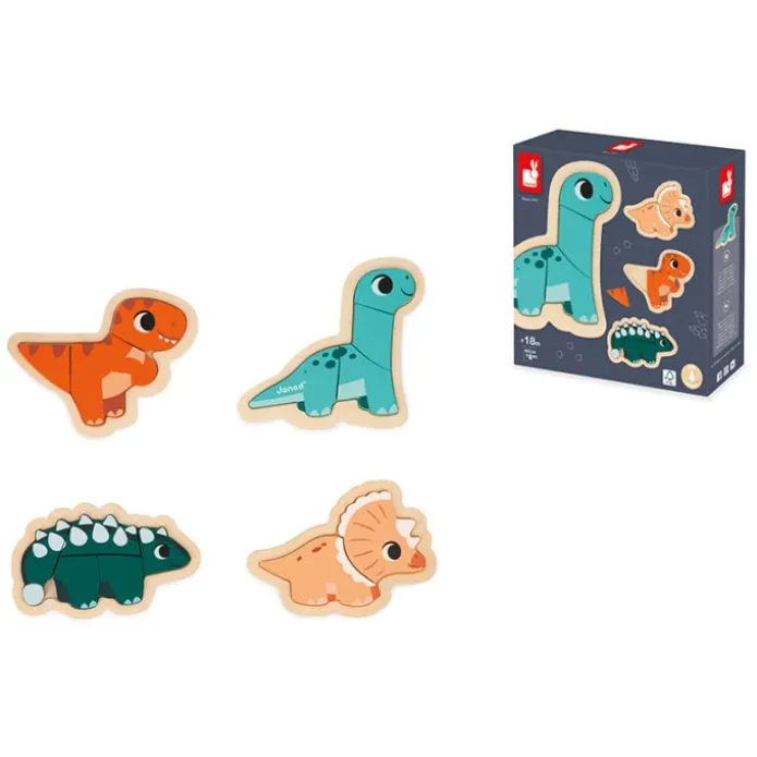 Set 4 puzles evolutivos dinosaurios - Janod