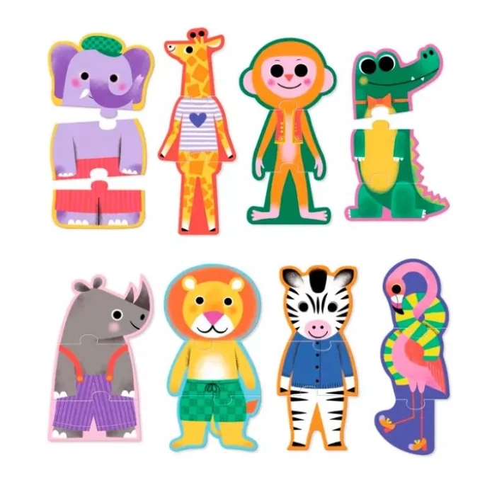 Set 8 puzles Trío Animales Sabana 24 piezas - Djeco