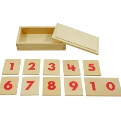 Set 10 tarjetas de madera números - Montessori