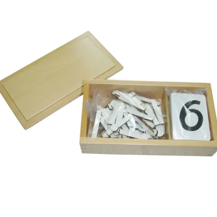 Set tarjetas de madera números y signos aritméticos - Montessori