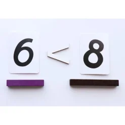 Set tarjetas de madera números y signos aritméticos - Montessori