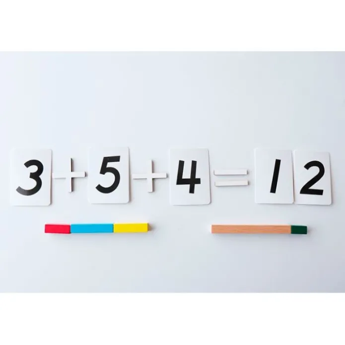 Set tarjetas de madera números y signos aritméticos - Montessori