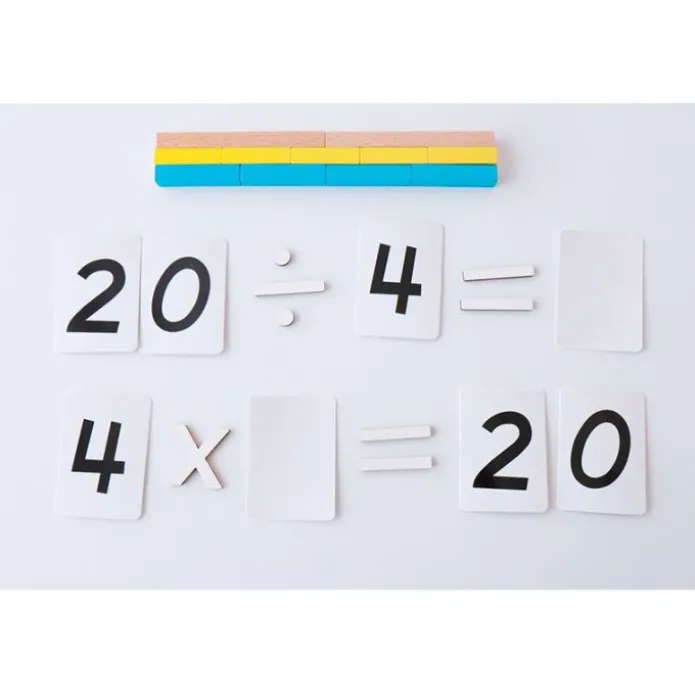 Set tarjetas de madera números y signos aritméticos - Montessori