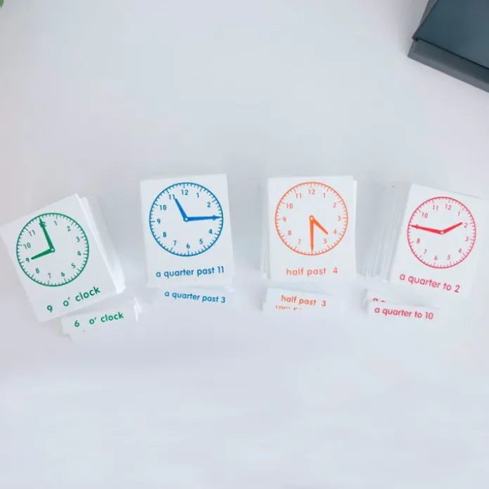 Set 48 tarjetas horas del reloj en inglés - Montessori