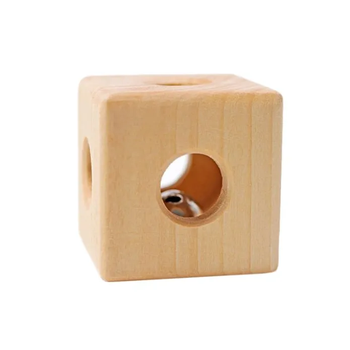 Sonajero cubo de madera con cascabel - Grimm's