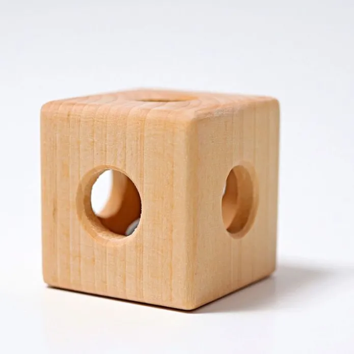 Sonajero cubo de madera con cascabel - Grimm's