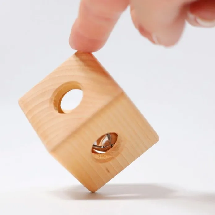 Sonajero cubo de madera con cascabel - Grimm's