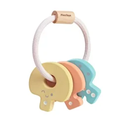 Sonajero de madera llavero colores pastel - PlanToys