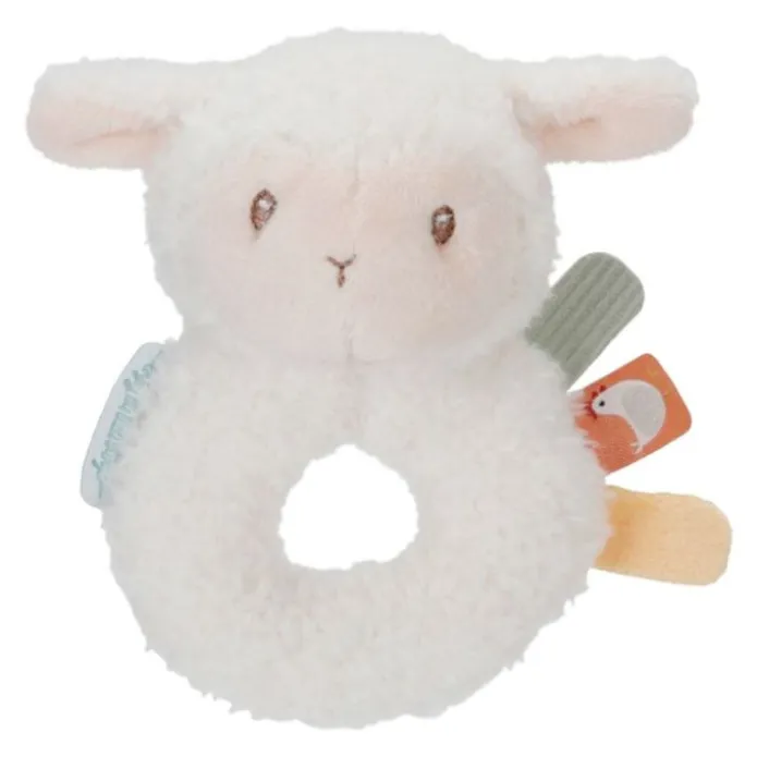 Sonajero de peluche con anillo Oveja - Little Dutch