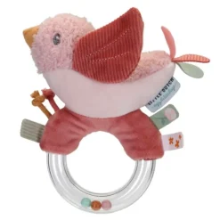 Sonajero de peluche con anillo Pajarito - Little Dutch