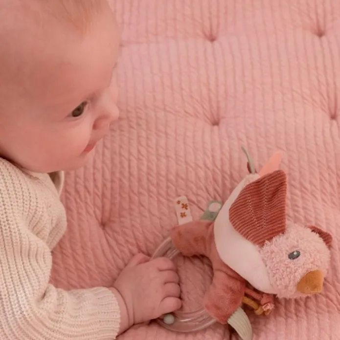 Sonajero de peluche con anillo Pajarito - Little Dutch