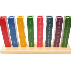 Soporte de madera para fracciones verticales - Montessori