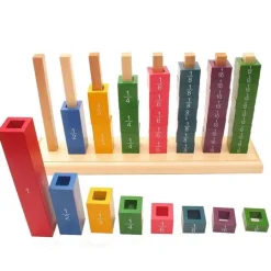 Soporte de madera para fracciones verticales - Montessori