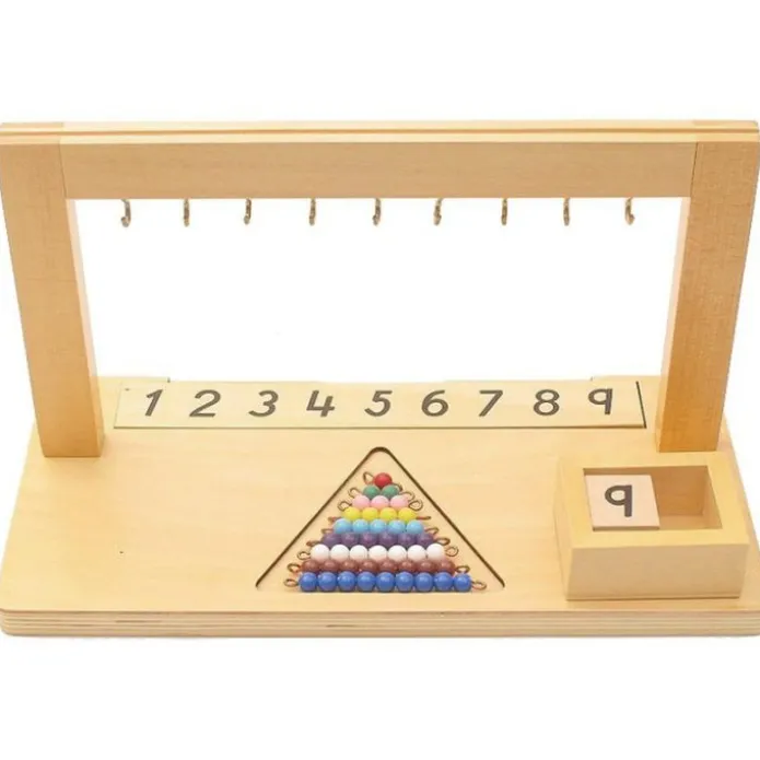 Stand de madera para escalera de perlas 1-9 - Montessori