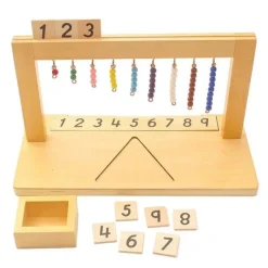 Stand de madera para escalera de perlas 1-9 - Montessori