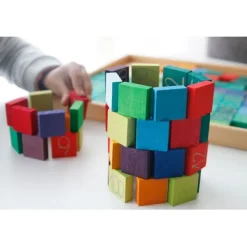 Tabla con fichas de madera para multiplicar y contar - Grimm's