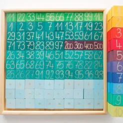 Tabla con fichas de madera para multiplicar y contar - Grimm's