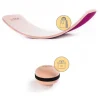 Tabla curva de madera de haya lacada transparente con fieltro fucsia Original - Wobbel + REGALO macaron