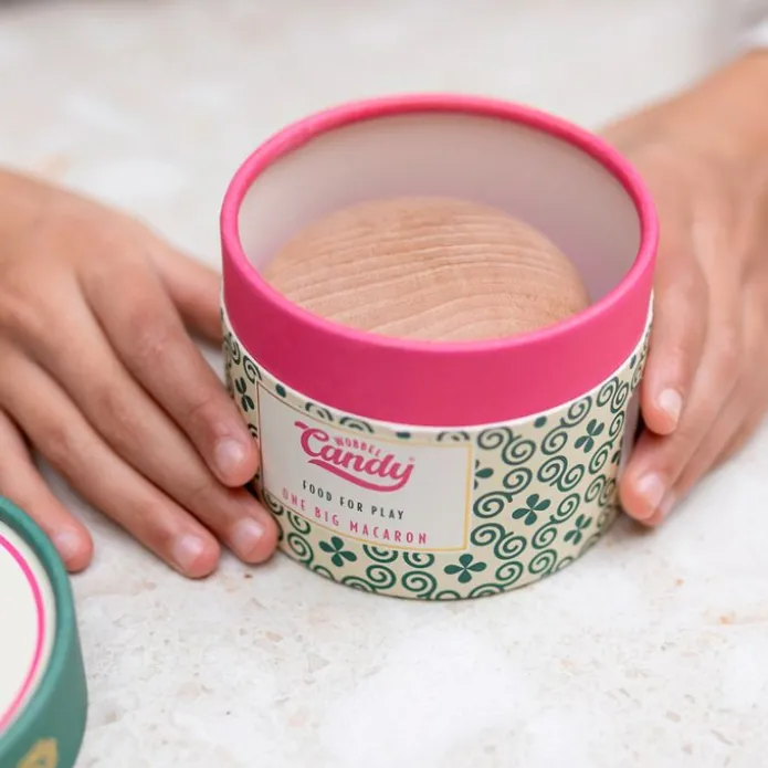 Tabla curva de madera de haya lacada transparente con fieltro fucsia Original - Wobbel + REGALO macaron