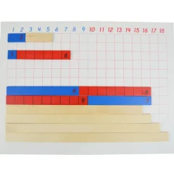 Tabla de la resta con piezas de madera - Montessori