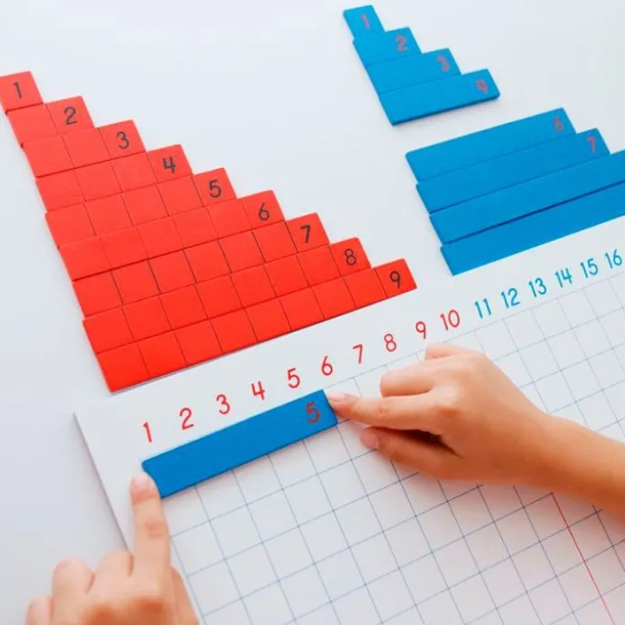 Tabla de la suma con piezas de madera - Montessori
