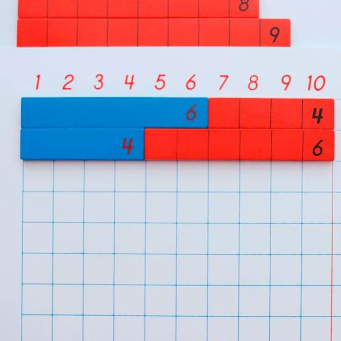 Tabla de la suma con piezas de madera - Montessori