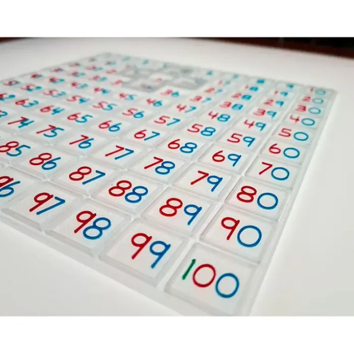 Tabla del 100 Montessori translúcida - Sumando Momentos