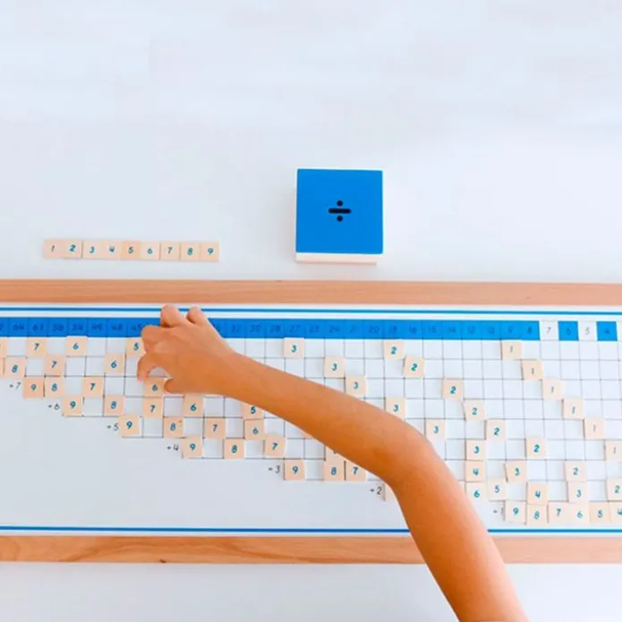 Tablas de dedos y control de divisiones enmarcadas - Montessori