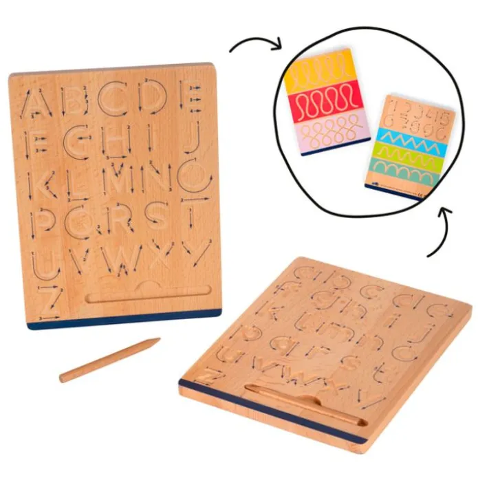 Tablas de madera para grafomotricidad reversibles Educate (2) - Small Foot