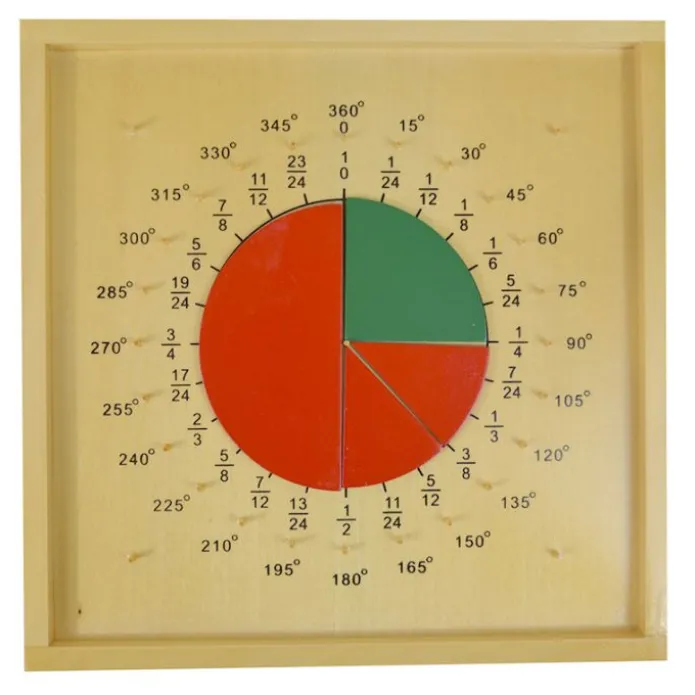 Tablero de madera para fracciones con geometría - Montessori