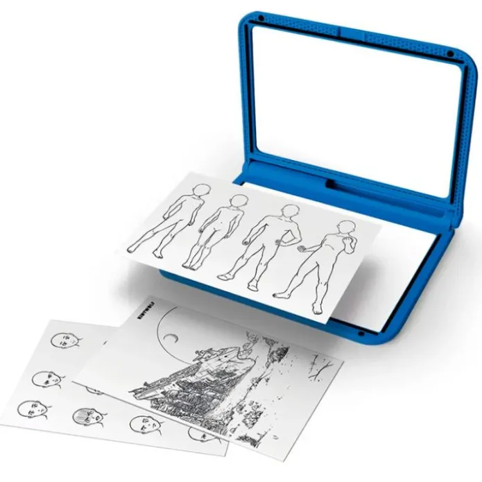 Tableta de luz portátil doble cara Kidydraw Pro azul Manga - Kidywolf