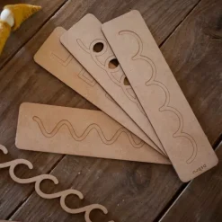Tablillas de madera DM individuales para grafomotricidad 8 trazos (8) - Ösbru